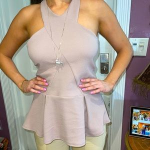 Tank top Fit & flair tank top in Mauve zip back